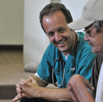 Doctor with patient